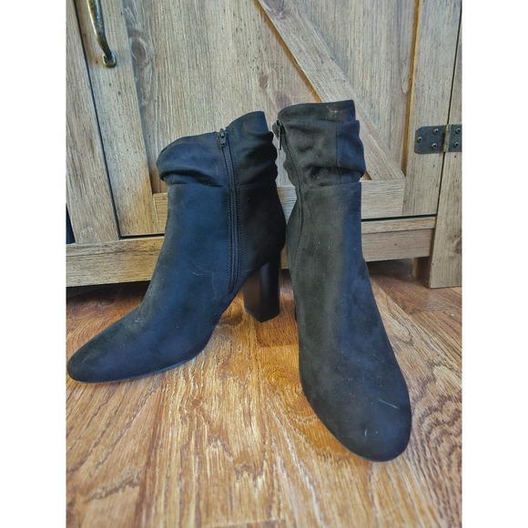 NY&C Black Ankle Boots Women's Size 10 | Block Heel Booties - Picture 1 of 6